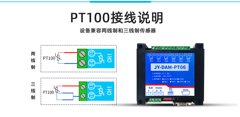 pt100采集設(shè)備接線說明 pt100采集設(shè)備接線說明
