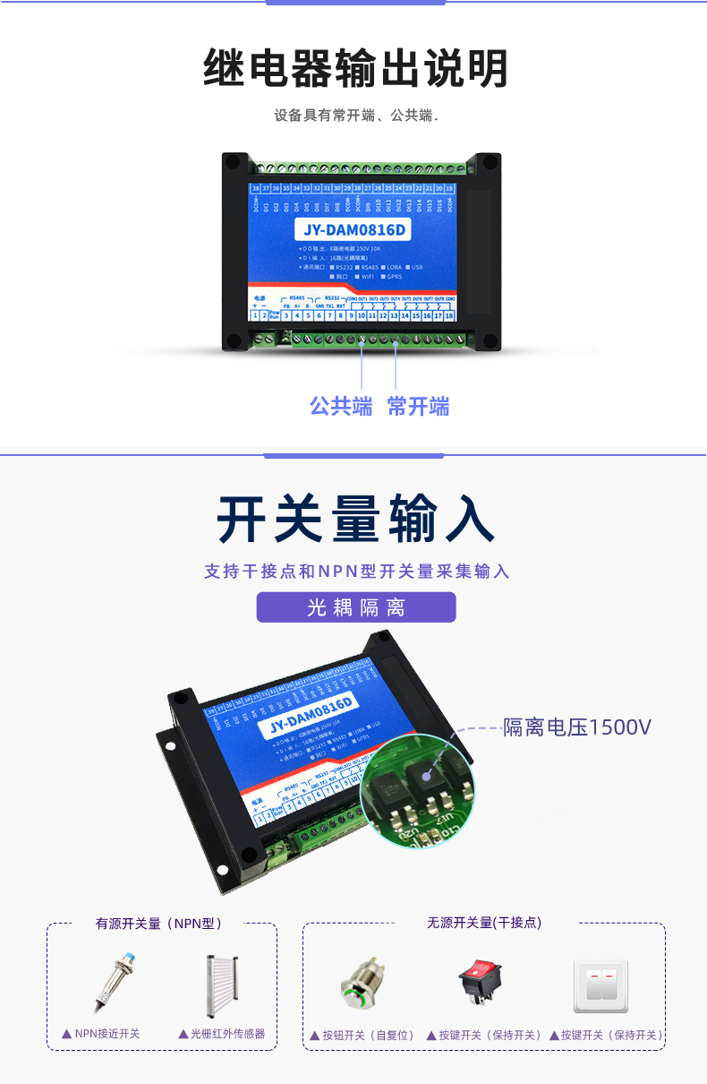 DAM-0816D 工業(yè)級I/O模塊開關(guān)量輸入 DAM-0816D 工業(yè)級I/O模塊開關(guān)量輸入