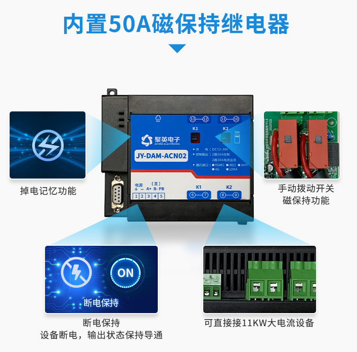 智能配電監(jiān)控模塊，內(nèi)置50A磁保持繼電器