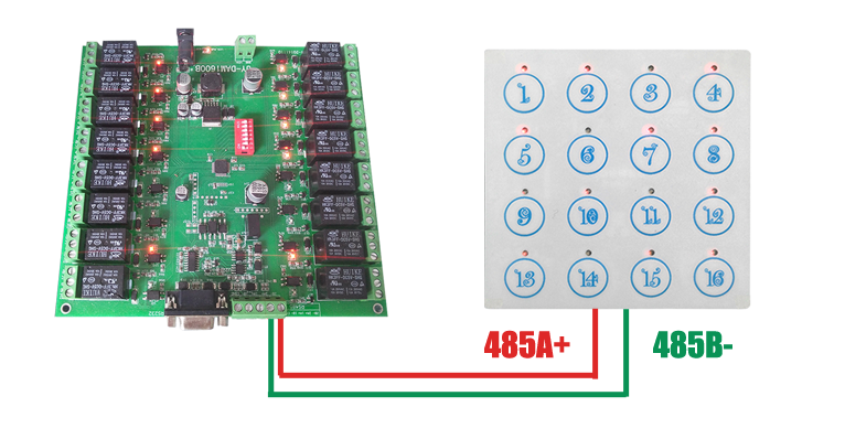 16路按鍵板485通訊接線 16路按鍵板485通訊接線