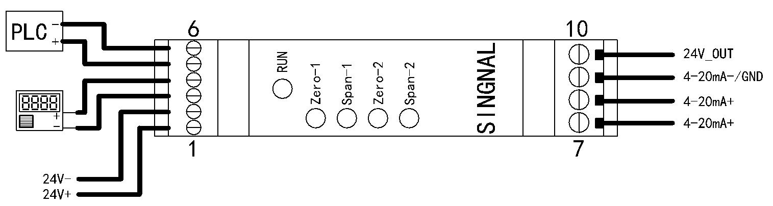 DIN101-PTTI 信號隔離模塊接線圖